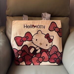 Hello Kitty Tote with Cream and Red Bow Design (brand new without tags)